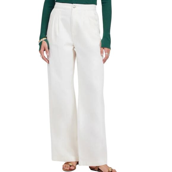 NWT Madewell Harlow Wide Leg Trouser Jeans Airy Denim Pleated VTG Canvas Size 33 - Picture 1 of 10